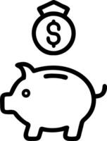 Floating Dollar Sign and Piggy Bank vector