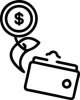 Floating Gold Coin and Wallet vector