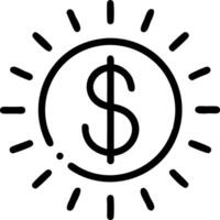 Glowing Abstract Dollar Sign with Light Trails vector