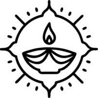 Glowing abstract Diwali lamp with floating mandala representing the cultural and festive spirit of Diwali for banners vector