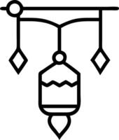 Hanging Diwali lantern and event banner with glowing accents isolated on white background vector