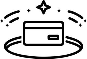 Holographic Credit Card with Floating Promotion and Payment Icons vector