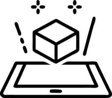 Holographic Tablet with Floating Demand and Promotion Icons vector