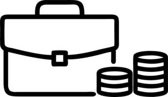 Isolated Briefcase and Coin Stack vector