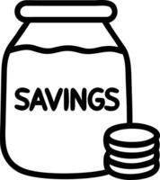 Isolated Coin Jar and Savings Label vector