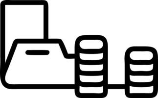 Isolated Cash Register and Coin Stack vector