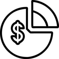 Isolated Financial Pie Chart and Dollar Sign vector