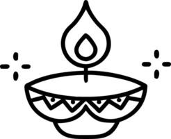 Isolated Diya Lamp and Rangoli Pattern vector