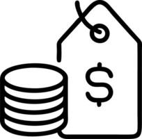 Isolated Price Tag and Coin Stack vector