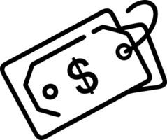Isolated Sale Tag and Dollar Bill vector