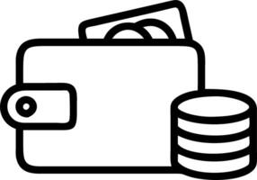 Isolated Wallet and Coin Stack vector