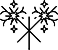 Isolated Sparkler and Rangoli Lines vector