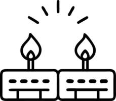 Keyboard with floating Bhai Dooj candles vector