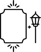 Lantern and Sparkler Lines Border with Copy Space vector