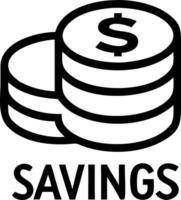 Levitating Coin Stack and Savings Label vector