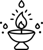 Macro of Bhai Dooj diya flame vector
