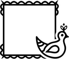 Peacock Feather and Rangoli Border with Copy Space vector