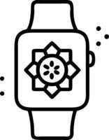 Smartwatch with Holographic Rangoli vector