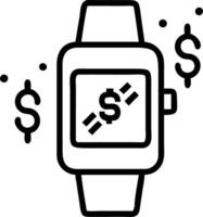 Smartwatch with Holographic Financial Icons vector