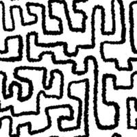 Aesthetic Contemporary printable seamless pattern with abstract line, dot, shape brush stroke in black and white colors. Boho background in minimalist style Illustration for wallpaper fabric vector
