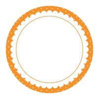 Simple Elegant Orange Circular Emblem Outline with Dot Pattern Design vector