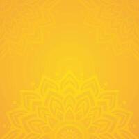 Subtle golden mandala pattern on a warm yellow square background featuring intricate floral details and symmetrical designs vector