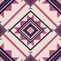 Tribal Geometric Seamless Pattern in pink and beige with diamond and triangle design vector