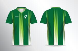 Green soccer jersey template, front and back view vector