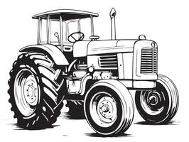 Tractor coloring page vector