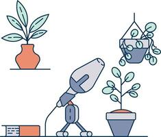 A plant is shown with a microphone and a microphone stand vector