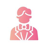 waiters Flat Gradient Icon White Background vector