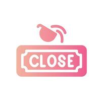closed Flat Gradient Icon White Background vector