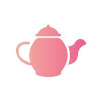 tea pot Flat Gradient Icon White Background vector