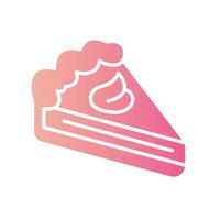 cake Flat Gradient Icon White Background vector
