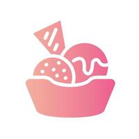 ice cream Flat Gradient Icon White Background vector