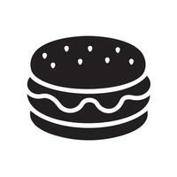 burger Glyph Icon White Background vector