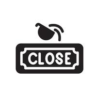 closed Glyph Icon White Background vector