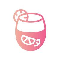 lemonade Flat Gradient Icon White Background vector