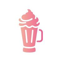 milkshake Flat Gradient Icon White Background vector