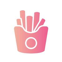 french fries Flat Gradient Icon White Background vector