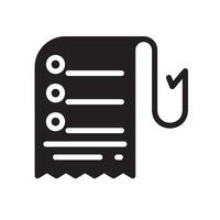 bill Glyph Icon White Background vector