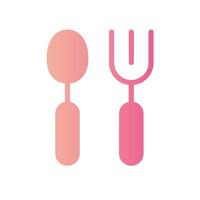 cutlery Flat Gradient Icon White Background vector