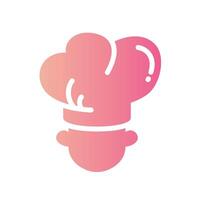 chef Flat Gradient Icon White Background vector