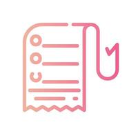 bill Line Gradient Icon White Background vector