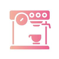coffee machine Flat Gradient Icon White Background vector