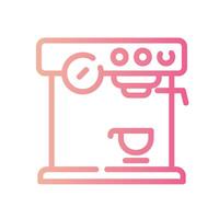 coffee machine Line Gradient Icon White Background vector