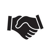 handshake Glyph Icon White Background vector