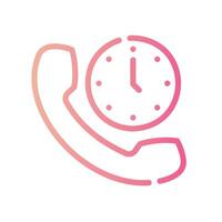 clock Line Gradient Icon White Background vector
