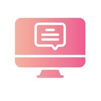 computer Flat Gradient Icon White Background vector