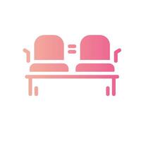 waiting room Flat Gradient Icon White Background vector